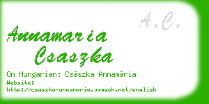 annamaria csaszka business card
