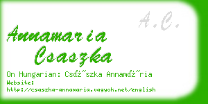 annamaria csaszka business card